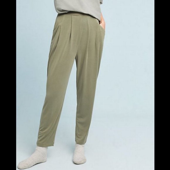 Anthropologie Pants - ANTHROPOLOGIE MOSS GREEN HIGH RISE ABROAD CUPRO PANTS